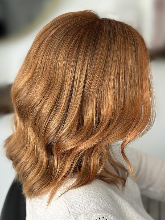 Balayage 3D copper, après : cuivré lumineux et dimensionnel