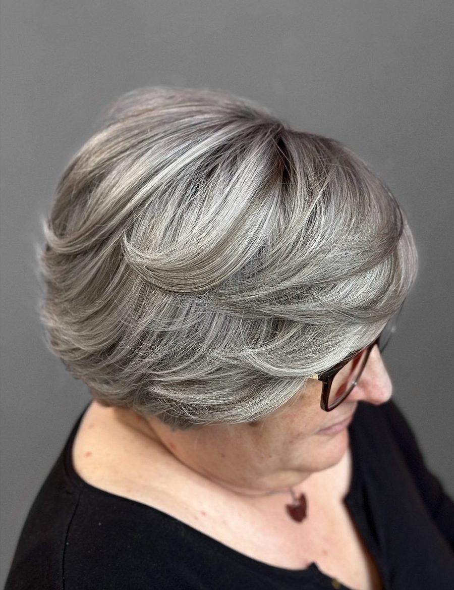 Greyblending, après : gris naturel fondu sur un carré court