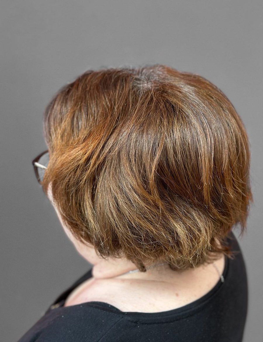 Greyblending, avant : carré court coloré en roux